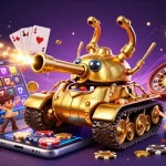 Experience LGODEWA's immersive winning scenes with a vibrant mini casino revealed in a golden beetle tank.