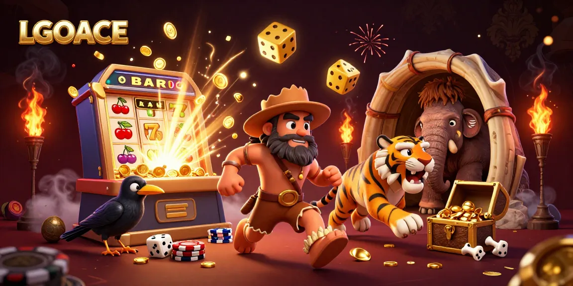 LGOACE offers thrilling experiences with a vibrant prehistoric casino scene featuring dynamic game elements.