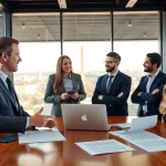 Washington DC Startup Lawyer advising entrepreneurs in a modern office environment.