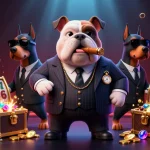 Spin to win at LGOGOAL with a cartoon mafia boss and bodyguards in a lively casino scene