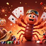 Visualizza un vivace casinò online non AAMS con un dealer e personaggi colorati che giocano.