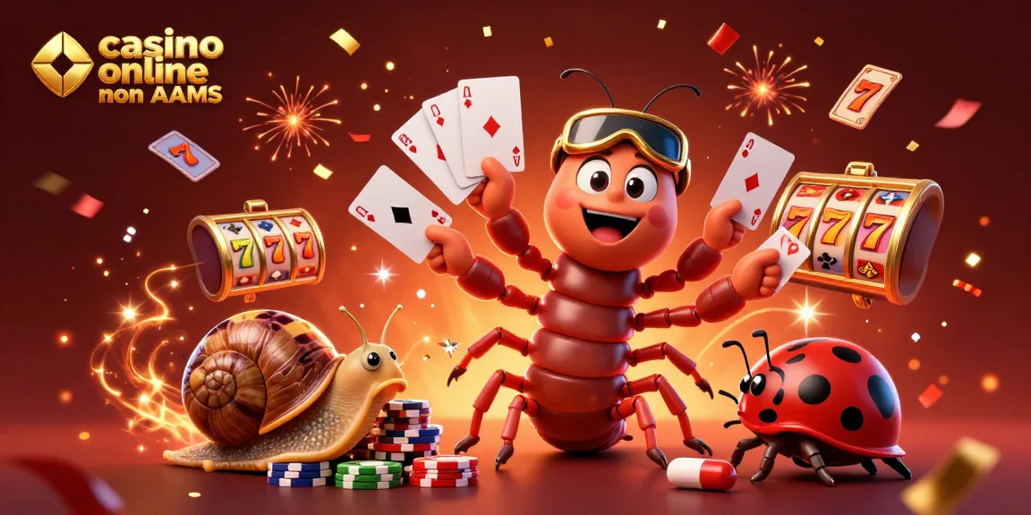Visualizza un vivace casinò online non AAMS con un dealer e personaggi colorati che giocano.