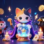 ポーカーオンラインでのスリリングなプレイを楽しむキャラクターたちの壮大な3Dイラスト