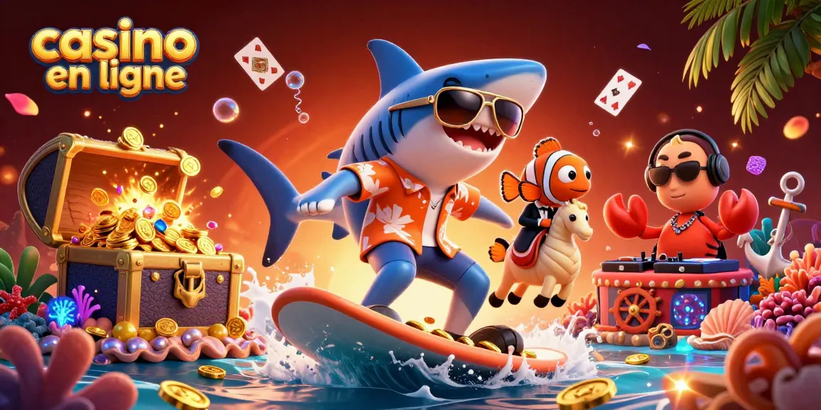 Jeu passionnant de casino en ligne avec des personnages marins sur une scène dynamique