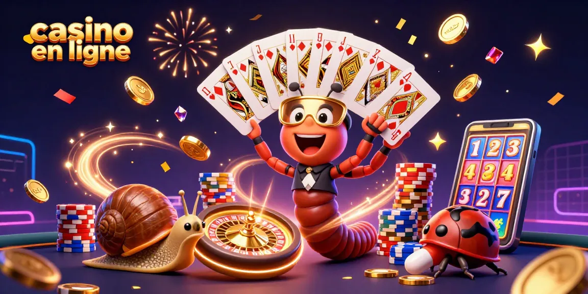 Casino en ligne : dealer cartoon animant une scène vibrante avec gains et jeux passionnants.