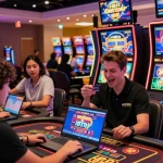 Exciting casino experience at https://ibn.org.uk with players enjoying high RTP slot games and using credit cards for deposits.