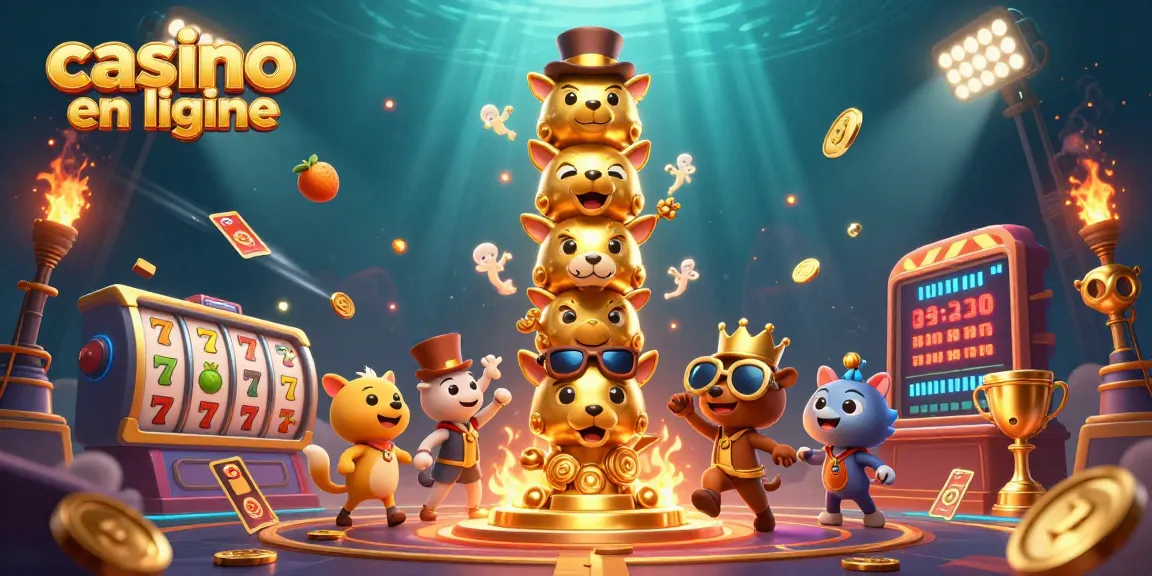 Jouez à des machines à sous et gagnez avec casino en ligne dans une scène animée et colorée.