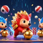 Pariez sur paris sportif avec cette illustration dynamique de pangolins et éléments de jeux.