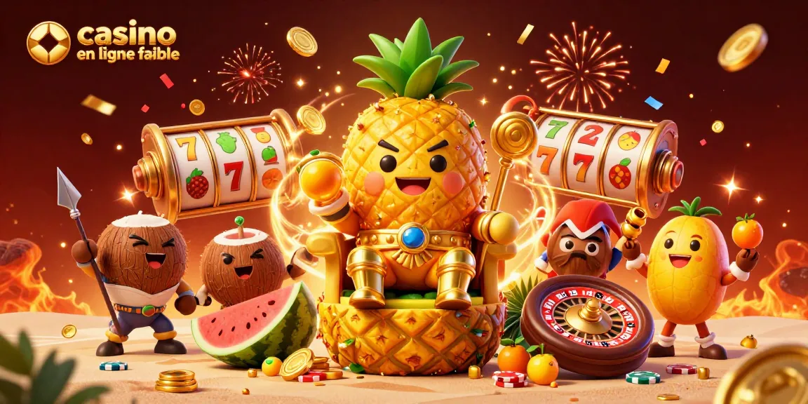 Plongez dans l'ambiance d'un casino en ligne fiable avec le roi ananas et des éléments féeriques.