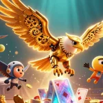 Jouez sur un casino en ligne fiable avec des éléments captivants comme un aigle cybernétique et des cartes holographiques.