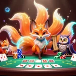 Découvrez un casino en ligne fiable avec une illustration vibrante mettant en scène des personnages fantastiques et des éléments de poker.