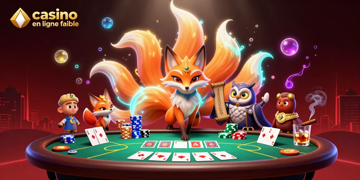 Découvrez un casino en ligne fiable avec une illustration vibrante mettant en scène des personnages fantastiques et des éléments de poker.