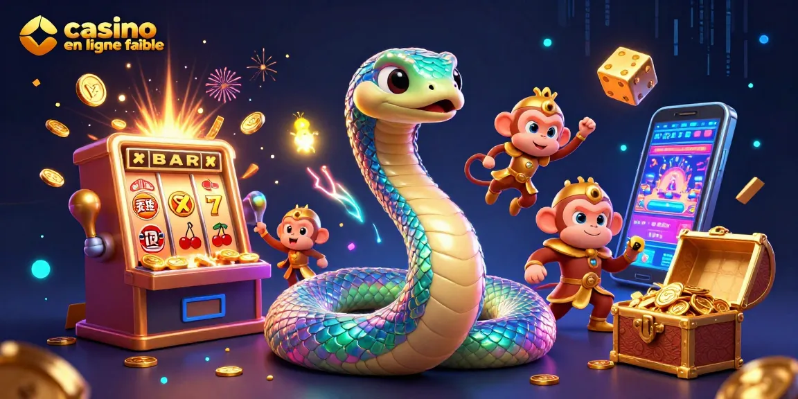 Profitez d'une expérience immersive avec un casino en ligne fiable et des personnages colorés entourés de machines à sous.