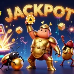 Gagnez gros avec des jeux sur un casino en ligne fiable illustré par des insectes en armure.