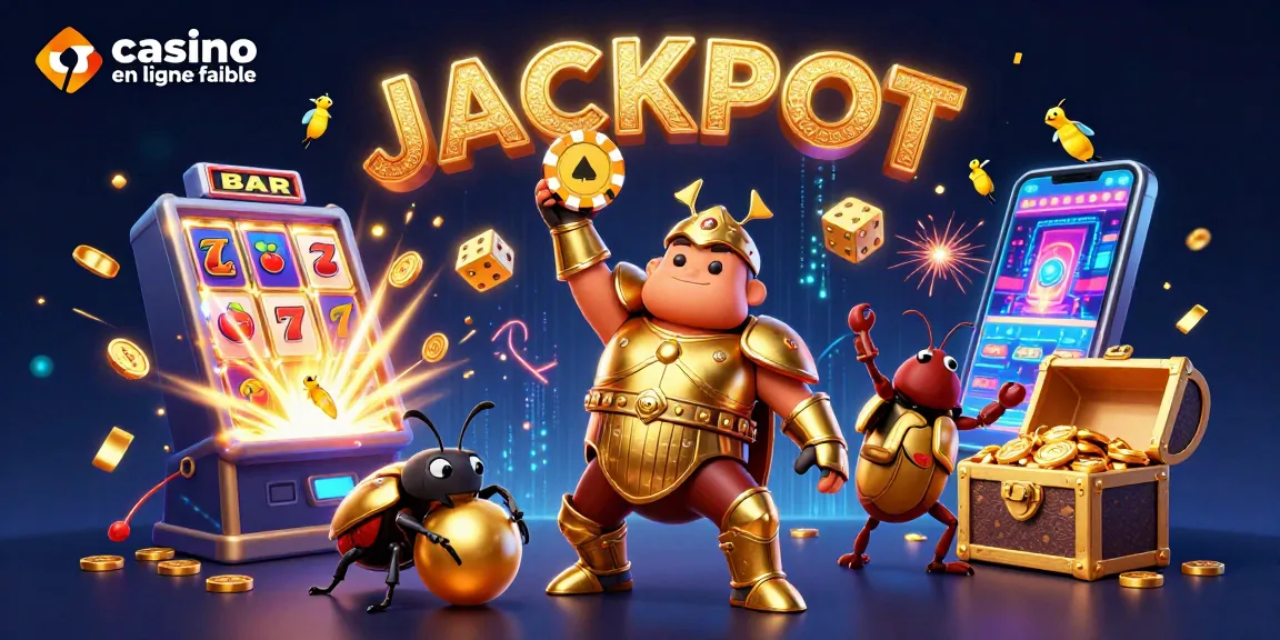 Gagnez gros avec des jeux sur un casino en ligne fiable illustré par des insectes en armure.
