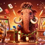 Jouer au casino en ligne fiable avec un bouncer mammouth et un invité VIP dans un cadre dynamique.