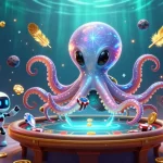 Jouer dans un casino en ligne fiable avec des aliens et des jetons de poker animés.