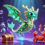Plongez dans l'univers des jeux avec un casino en ligne fiable, où un dragon de mer magique et des éléments de bingo brillent.