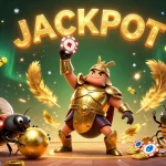 Illustration du concept de casino en ligne fiable avec un scarabée en armure et des pièces d'or renforçant l'expérience ludique.