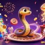 Jouez sans risque avec un casino en ligne fiable, découvrez une scène de jeu dynamique avec des personnages d'illustration 3D.