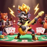 Vivez l'expérience d'un casino en ligne fiable avec un loup rock star et un ours batteur sur scène.