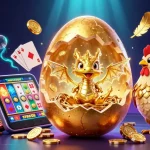 Jouer sur un casino en ligne fiable avec un dragon doré et des jetons de poker sous un fond mystique