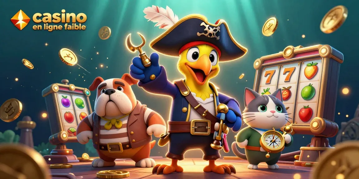 Jouer aux machines à sous dans un casino en ligne fiable avec un capitaine pirate et ses compagnons.