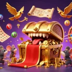 Les crypto casinos offrent de belles richesses avec des personnages de coffre au trésor et des boules de loterie colorées.