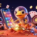 Jouer à des jeux de casino en ligne fiable tout en découvrant une scène cosmique joyeuse.