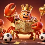 Pariez sur les paris sportifs avec un crabe empereur doré et des éléments sportifs captivants.