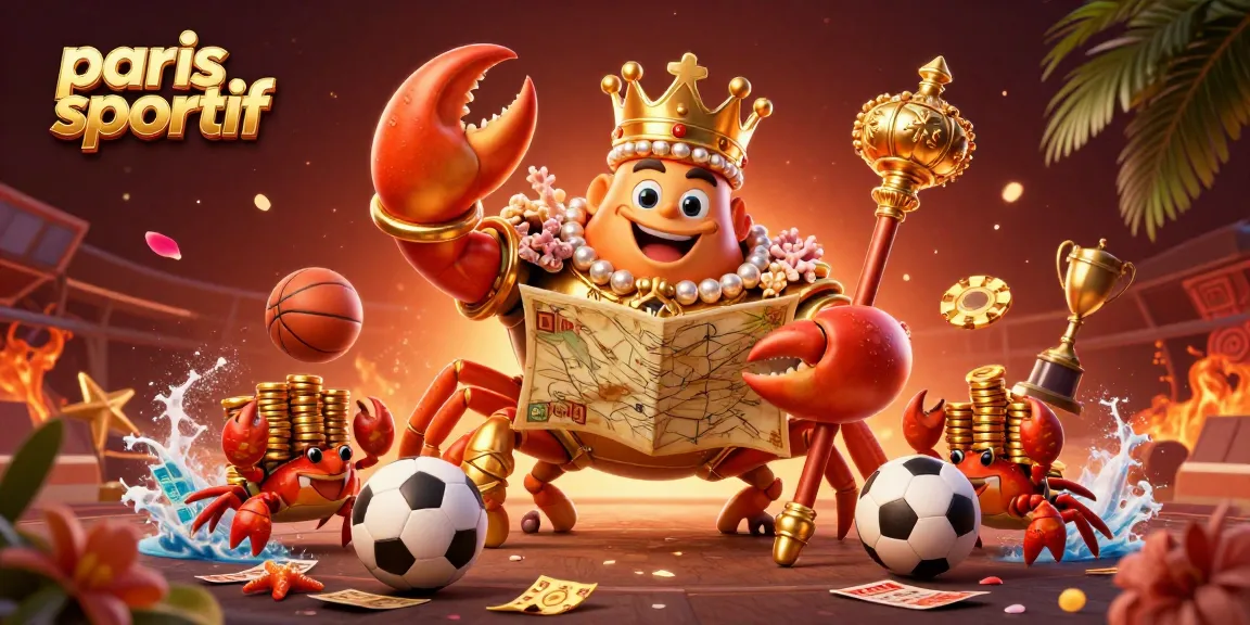 Pariez sur les paris sportifs avec un crabe empereur doré et des éléments sportifs captivants.