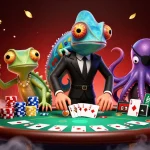 Apprenez à choisir un casino en ligne fiable avec une illustration captivante d'agents secrets dans un décor de jeu.