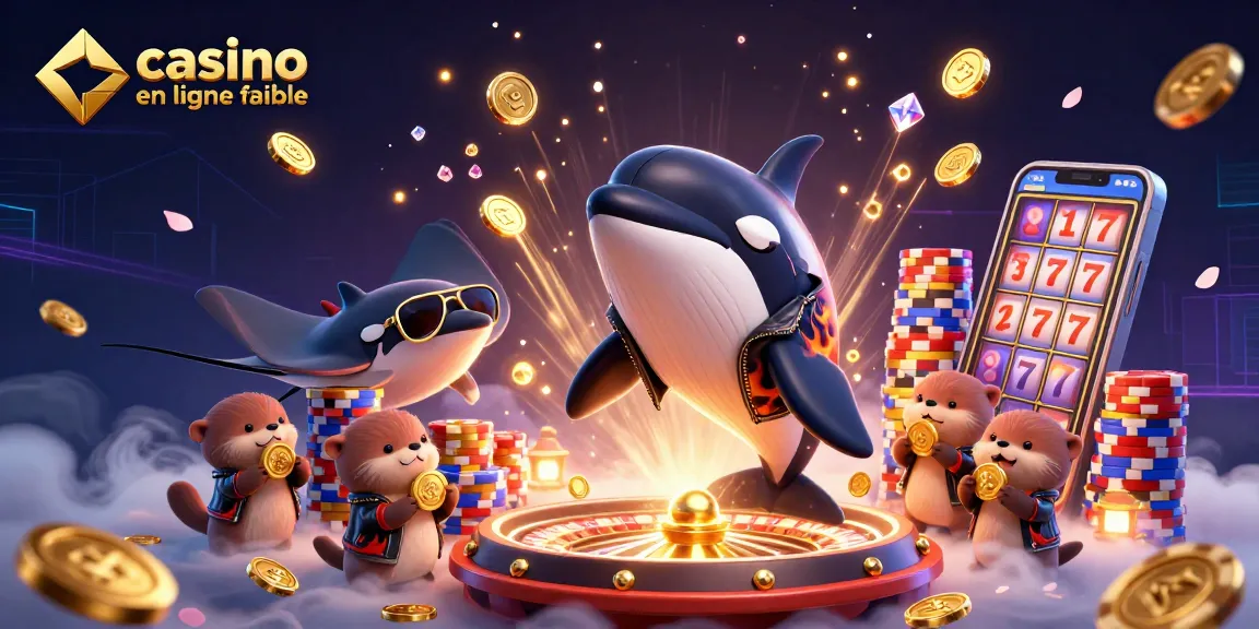 Profitez de jeux passionnants avec un casino en ligne fiable, illustré par des animaux marins et des éléments de jeu