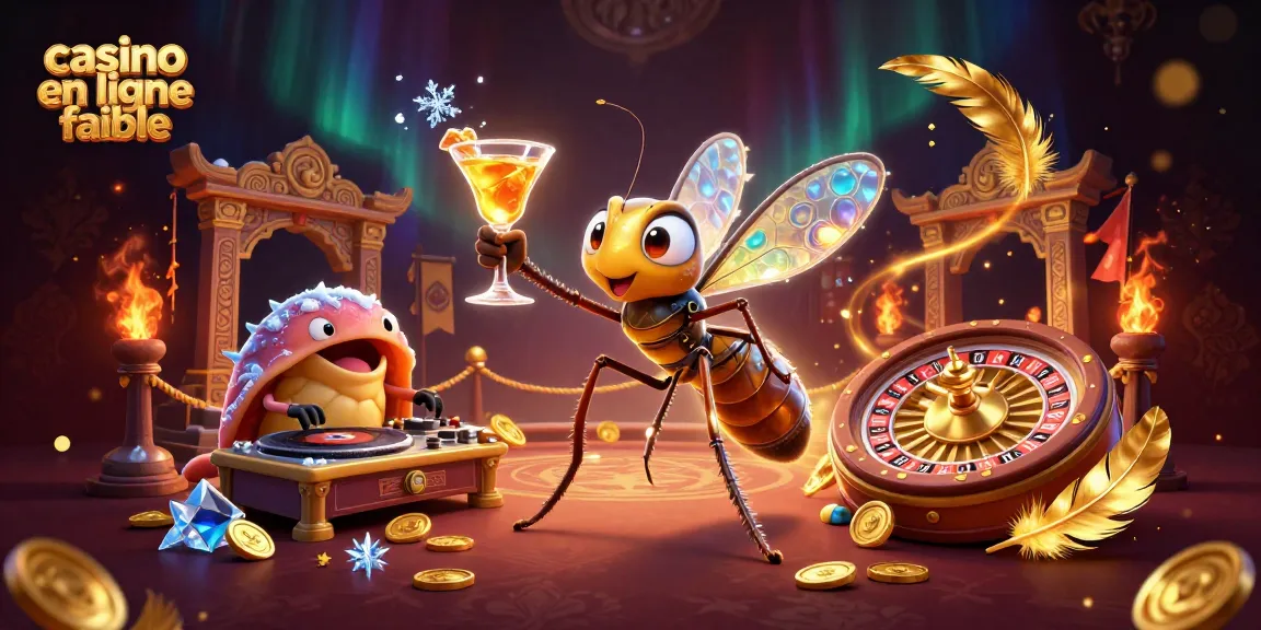 Explorez le casino en ligne fiable avec un groupe de personnages animés dans une illustration captivante.