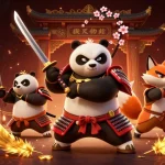 オンカジ おすすめの魅力的なシーンを描いたイラストで、スロット要素や金色のトークンが舞い踊る