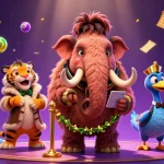 Vivez l'expérience d'un casino en ligne fiable avec un bouncer mammouth et un dodo dans une scène dynamique.