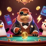 Jouer à des jeux de poker avec confiance sur un casino en ligne fiable, entouré de pièces numériques.