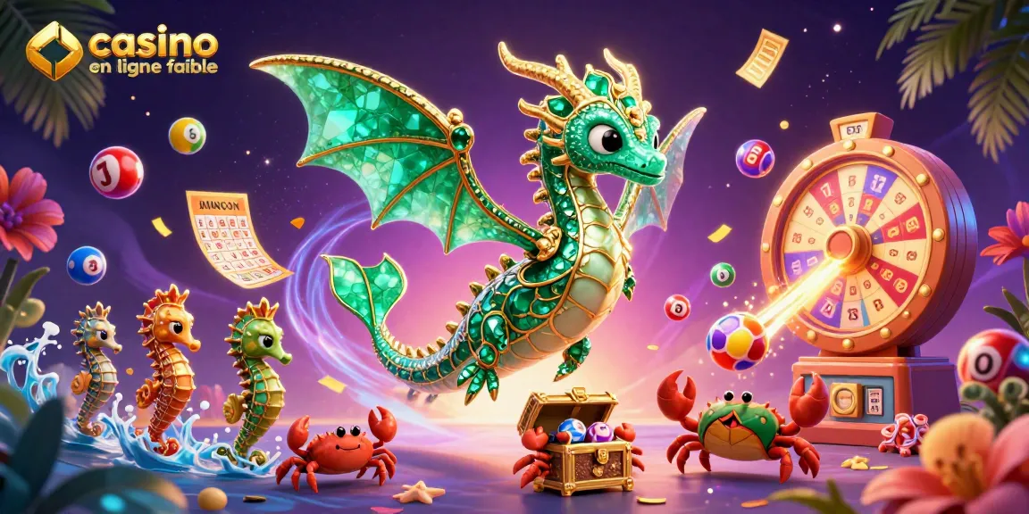 Les joueurs découvrent un monde de jeux avec un dragon de mer et des éléments de casino en ligne fiable.