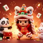 Jouez à des jeux de casino en ligne fiables avec une ambiance festive de danse du lion.