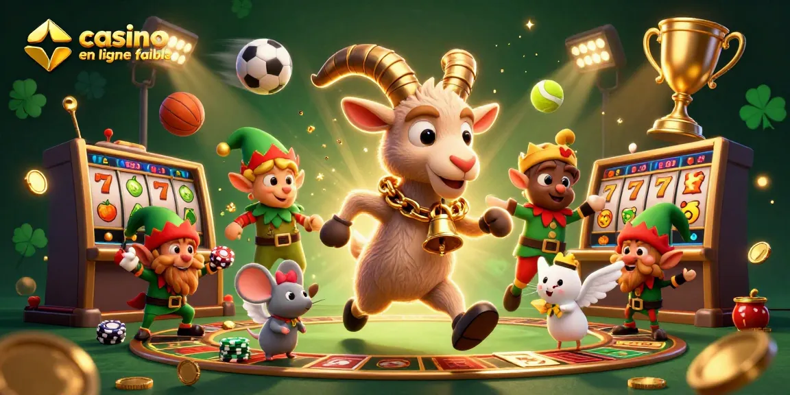 Visualisez un casino en ligne fiable animé par un Krampus festif, une souris ange et des lutins, en pleine action de jeu.
