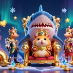 Découvrez un roi hamster doré sur son trône en dents de requin, symbole d'un casino en ligne fiable.