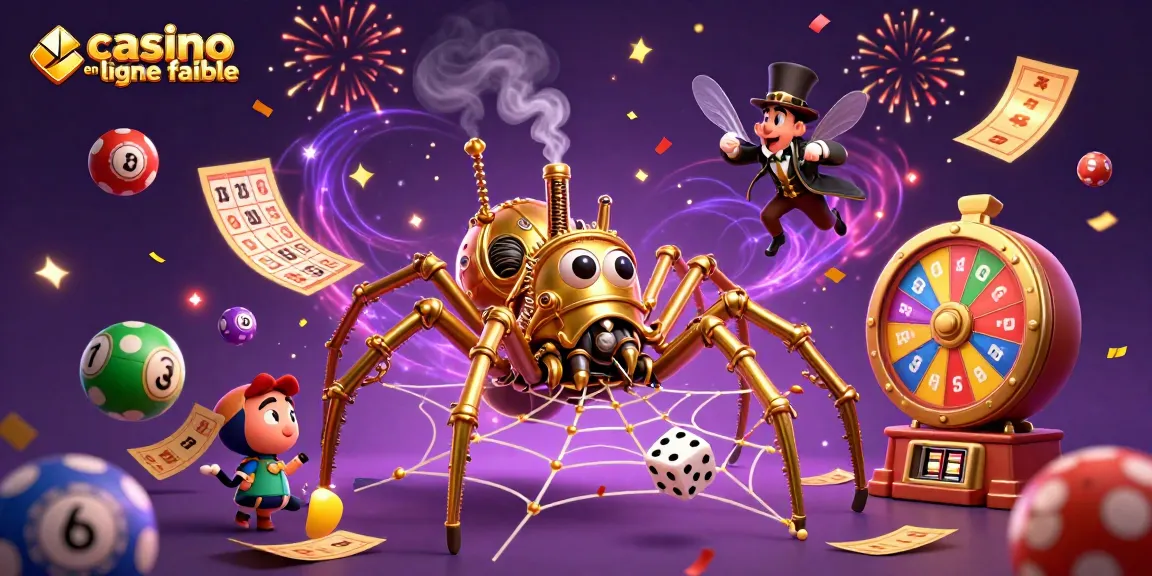 Vivez l'excitation des jeux dans un casino en ligne fiable avec cette illustration captivante pleine de couleurs et de dynamisme.