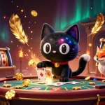 Profitez de l'atmosphère palpitante d'un casino en ligne fiable avec un chat trou noir et un renard nébuleux.