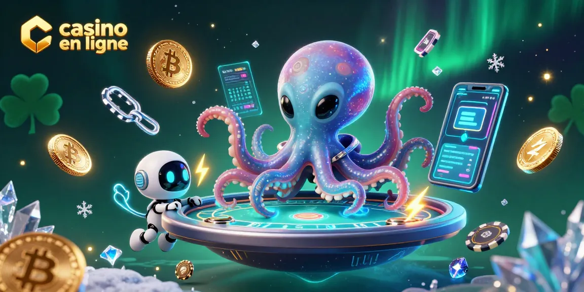 Jouez au casino en ligne avec l'octopus extraterrestre sur un magnifique hologramme de poker.